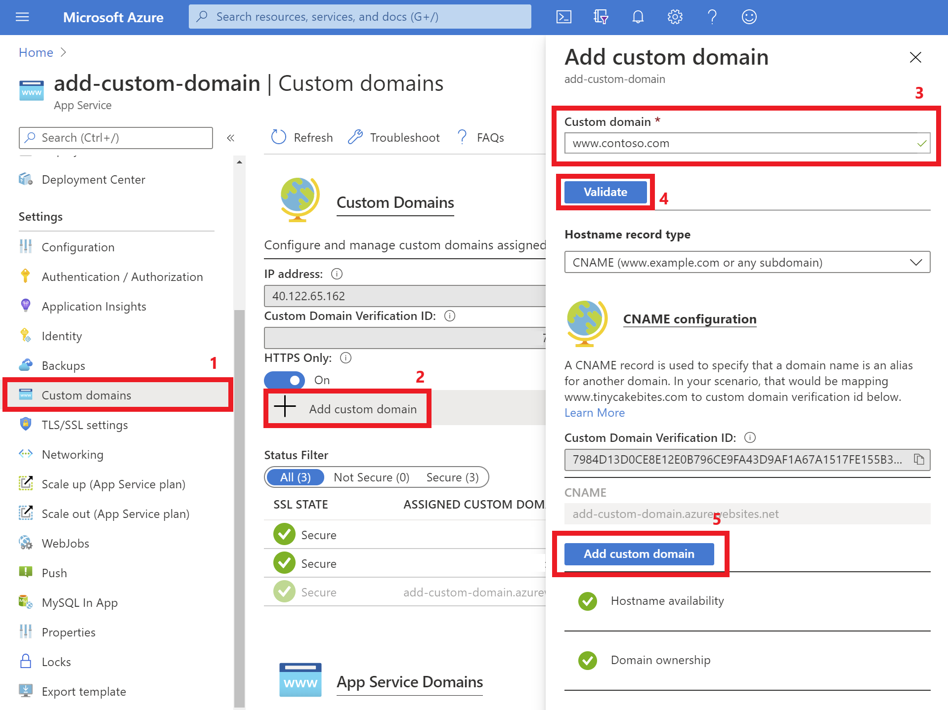 Custom Domain Verification ID