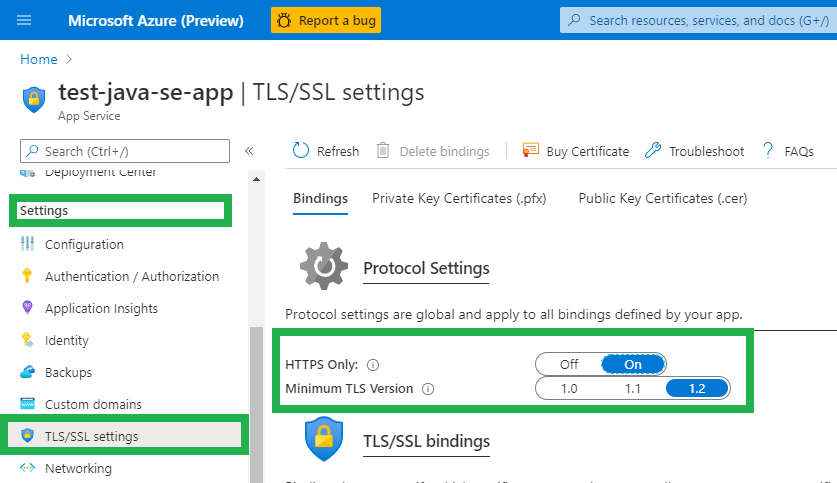 Configure App to Only Accept HTTPS Traffic