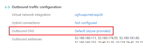 Azure portal DNS overview